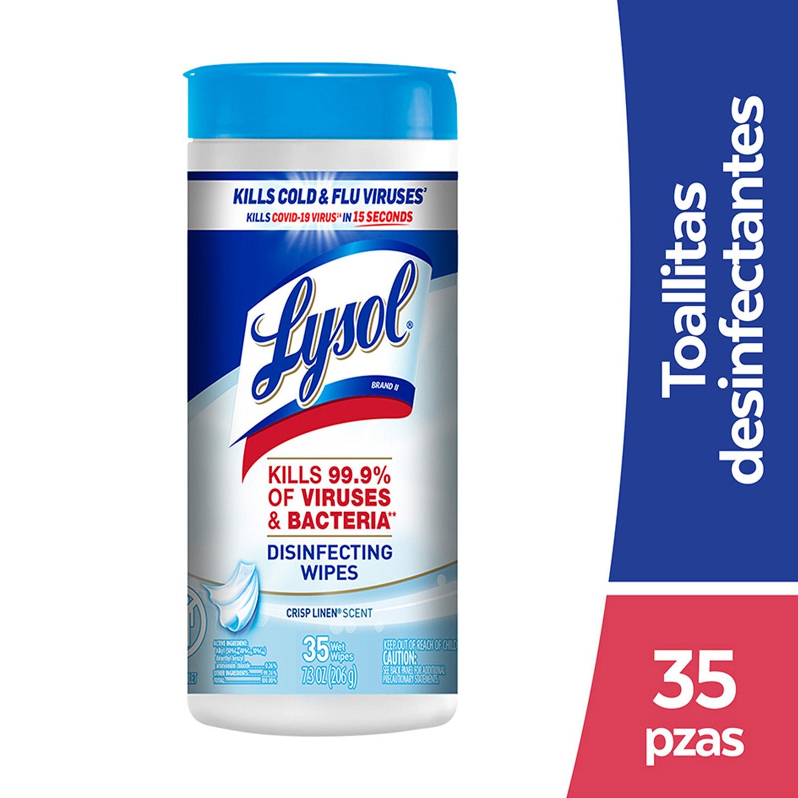 Lysol Wipes Desinfectantes for Superficies Crisp Linen 35 Pieces | CMC Pharmacy Cabo Delivery in Cabo Lysol Wipes Desinfectantes for Superficies Crisp Linen 35 Pieces
