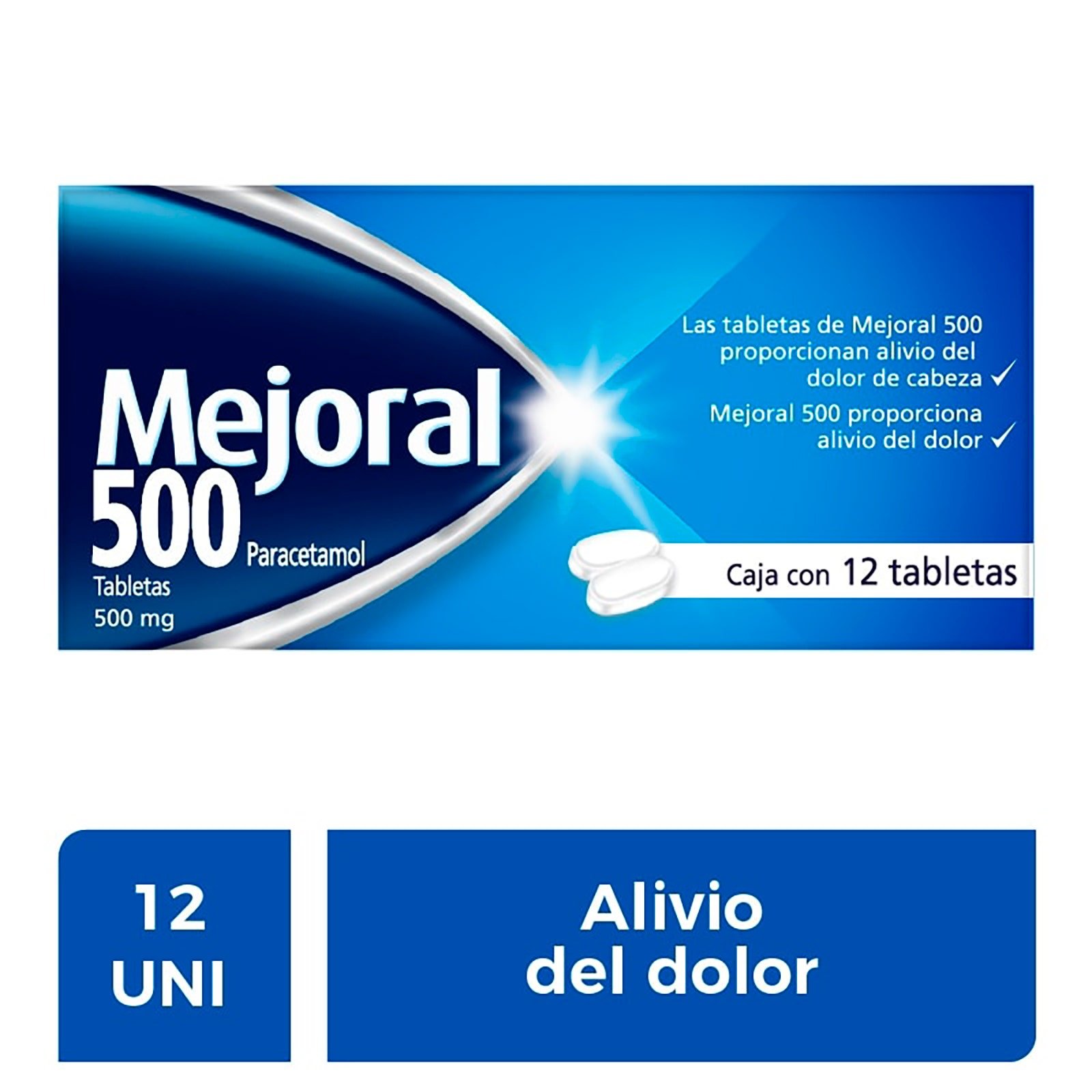 Mejoral 500 Paracetamol 12 Tablets | CMC Pharmacy Cabo Delivery in Cabo Mejoral 500 Paracetamol 12 Tablets