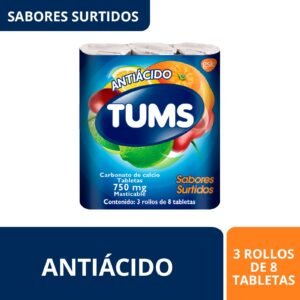 Tums Antacid Tablets Masticables Extra Assorted 24 Tablets (3 Rollos 8 Tablets cada uno)