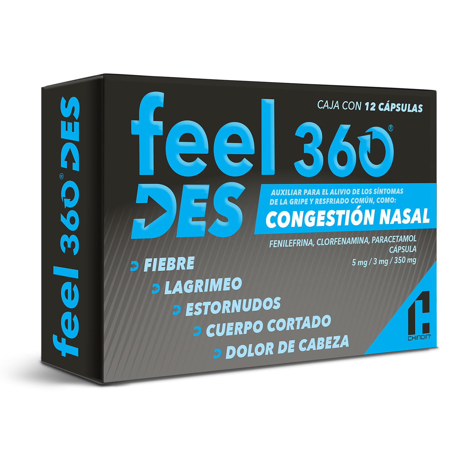 Feel 360 DES Antigripal 12 Capsules | CMC Pharmacy Cabo Delivery in Cabo Feel 360 DES Antigripal 12 Capsules