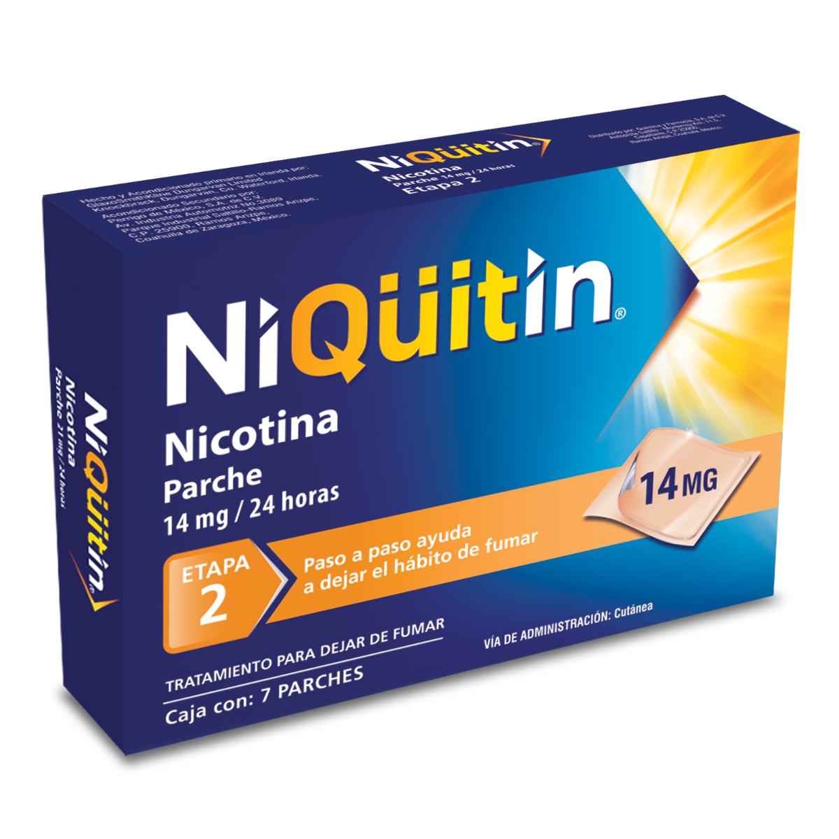 Niquitin 14 mg Stage 2 with 7 Patches | CMC Pharmacy Cabo Delivery in Cabo Niquitin 14 mg Stage 2 with 7 Patches