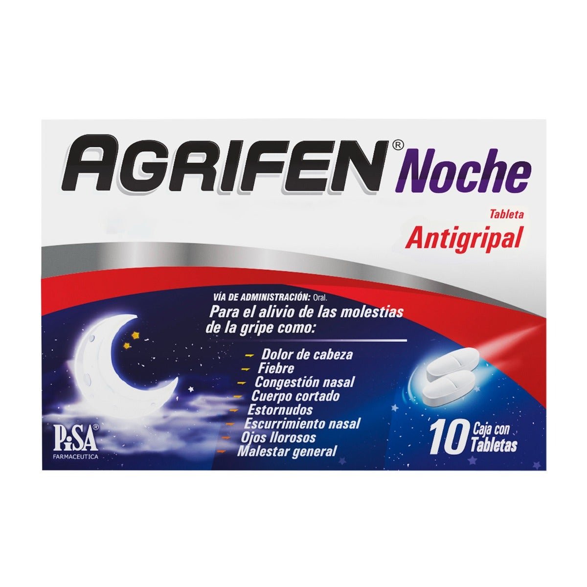 Agrifen Night 500 mg/5 mg/4 mg 10 Tabs | CMC Pharmacy Cabo Delivery in Cabo Agrifen Night 500 mg/5 mg/4 mg 10 Tabs