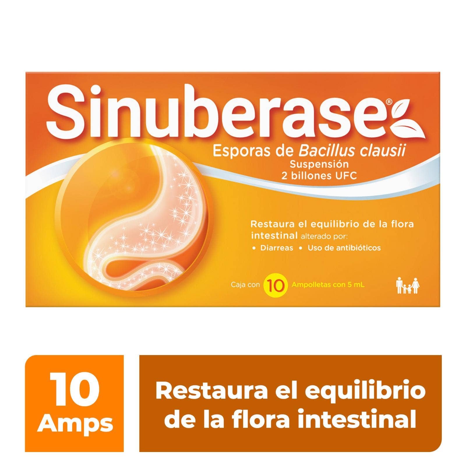 Sinuberase Probiotics in Suspension 2 Billion CFU 10 Ampoules. Restores Equilibrio Flora Intestinal Alterado por Diarrhea o Use Antiobióticos | CMC Pharmacy Cabo Delivery in Cabo Sinuberase Probiotics in Suspension 2 Billion CFU 10 Ampoules. Restores Equilibrio Flora Intestinal Alterado por Diarrhea o Use Antiobióticos