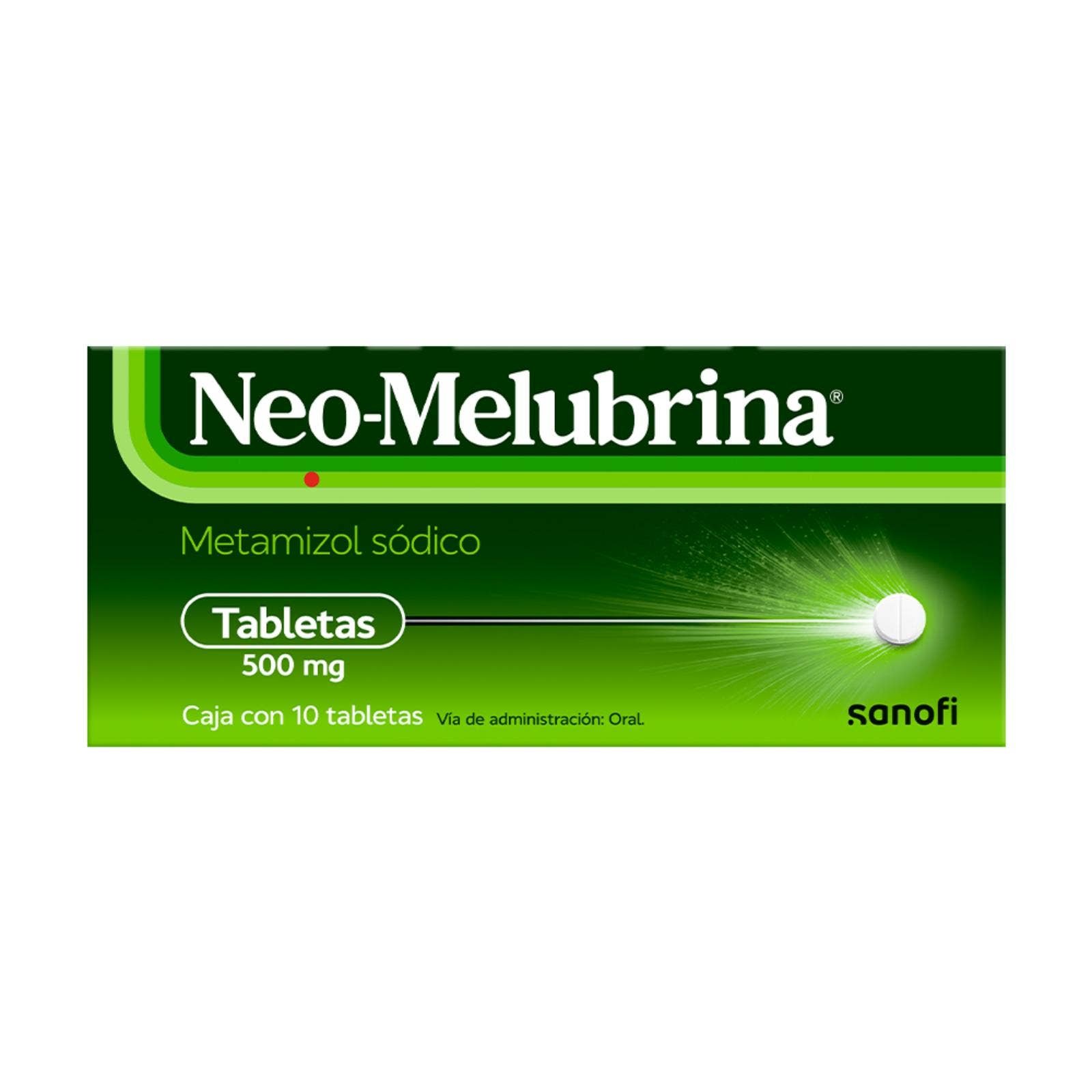 Neo-Melubrina Treatment Pain Intense & Fever 10 Tablets 500 mg. Formula with Metamizol Sodium | CMC Pharmacy Cabo Delivery in Cabo Neo-Melubrina Treatment Pain Intense & Fever 10 Tablets 500 mg. Formula with Metamizol Sodium