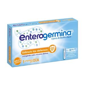 Enterogermina Suspension Bacillus Clausii with 4 Billion CFU Probiotics 10 Ampoules 5 ml. Relieves Diarrhea for Kids & Adults