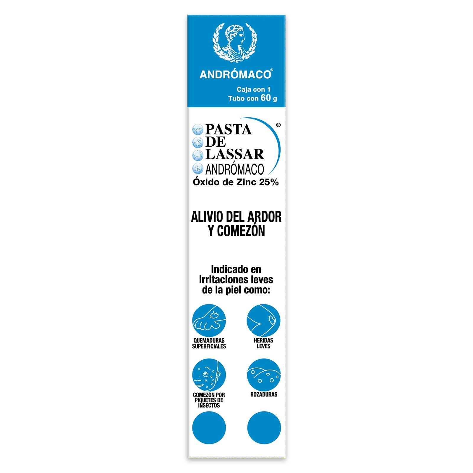 Paste Lassar Andromaco Skin Oxide Zinc 25% Tube 60 g | CMC Pharmacy Cabo Delivery in Cabo Paste Lassar Andromaco Skin Oxide Zinc 25% Tube 60 g