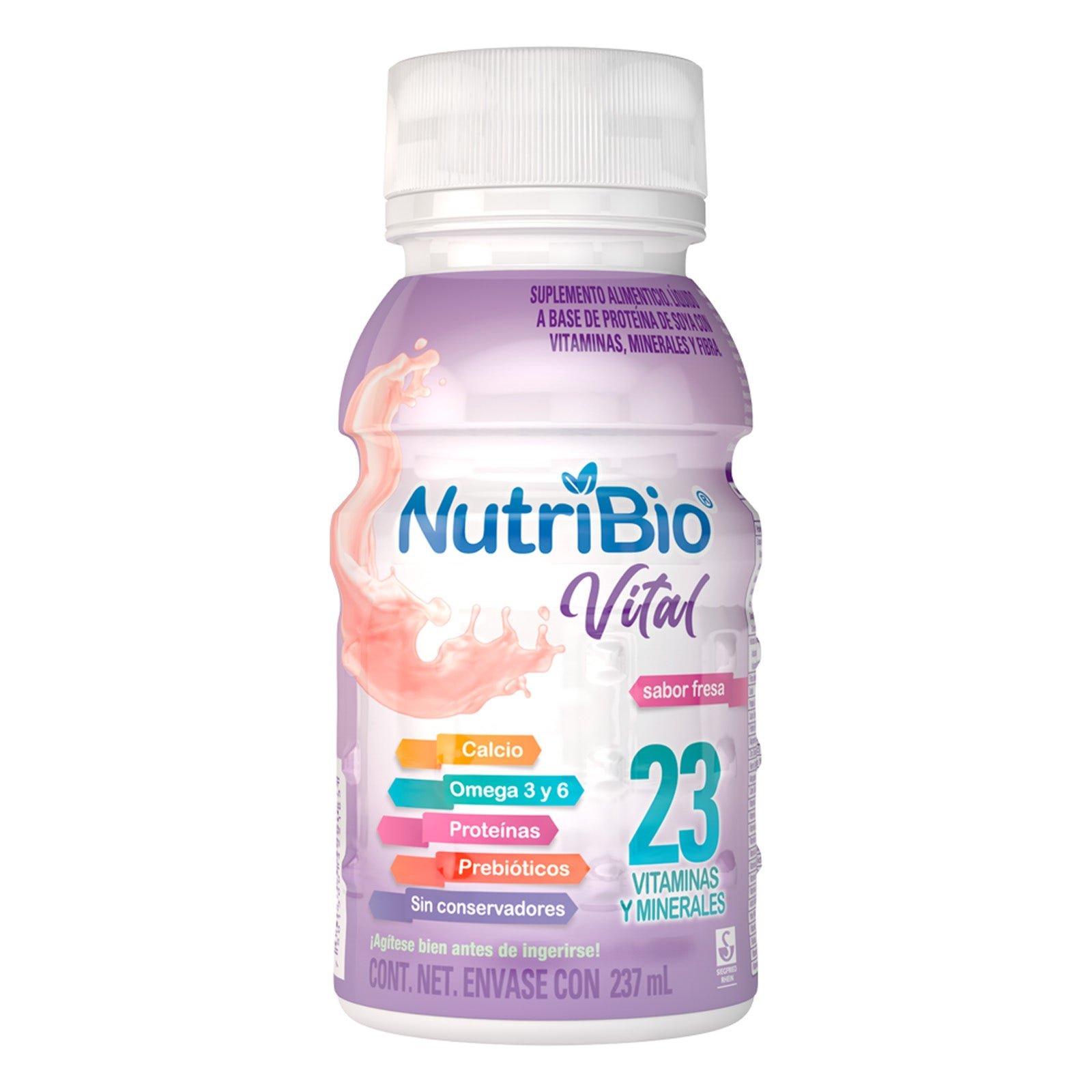Nutribio Vital - Strawberry Flavor in envase with 237 ml | CMC Pharmacy Cabo Delivery in Cabo Nutribio Vital - Strawberry Flavor in envase with 237 ml
