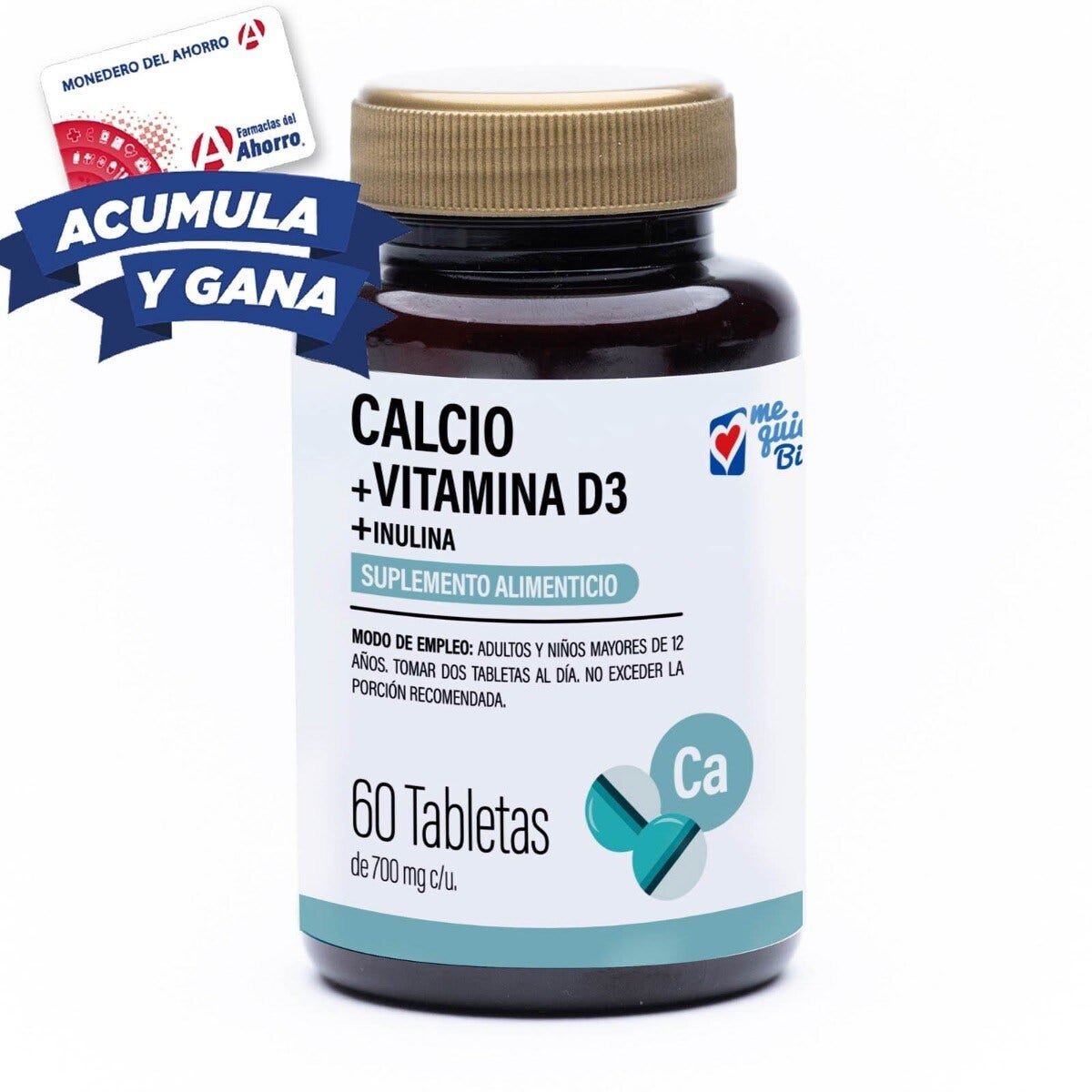 Calcium + Vitamin D3 60 Tablets Me Quiero Bien | CMC Pharmacy Cabo Delivery in Cabo Calcium + Vitamin D3 60 Tablets Me Quiero Bien