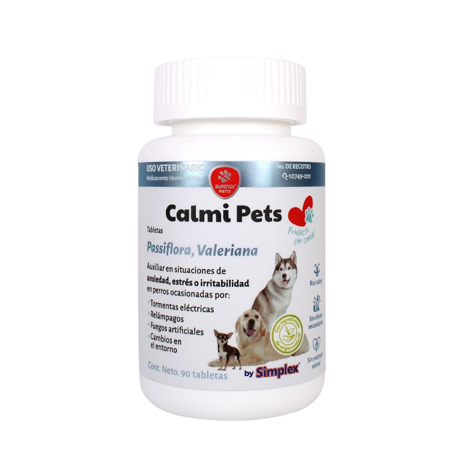 NARTEX PETS Supplement Calmi for Estrés & Ansiedad Dog/Cat 90 Tabs | CMC Pharmacy Cabo Delivery in Cabo NARTEX PETS Supplement Calmi for Estrés & Ansiedad Dog/Cat 90 Tabs