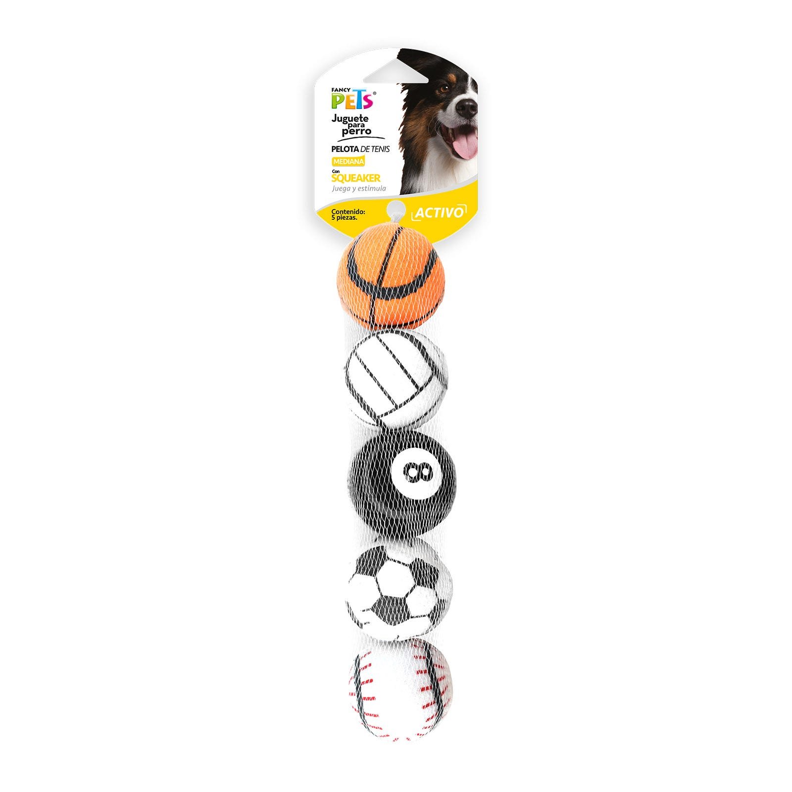 FANCY PETS Toy Set Pelotas Tenis Deportivas with Squeaker 5 pzas | CMC Pharmacy Cabo Delivery in Cabo FANCY PETS Toy Set Pelotas Tenis Deportivas with Squeaker 5 pzas