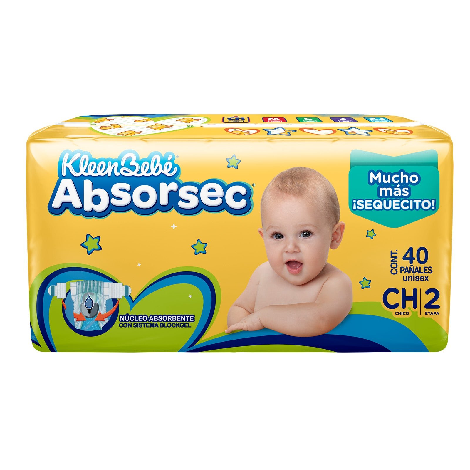 Diaper Kleenbebé Absorsec Size Small Unisex 40 pcs | CMC Pharmacy Cabo Delivery in Cabo Diaper Kleenbebé Absorsec Size Small Unisex 40 pcs