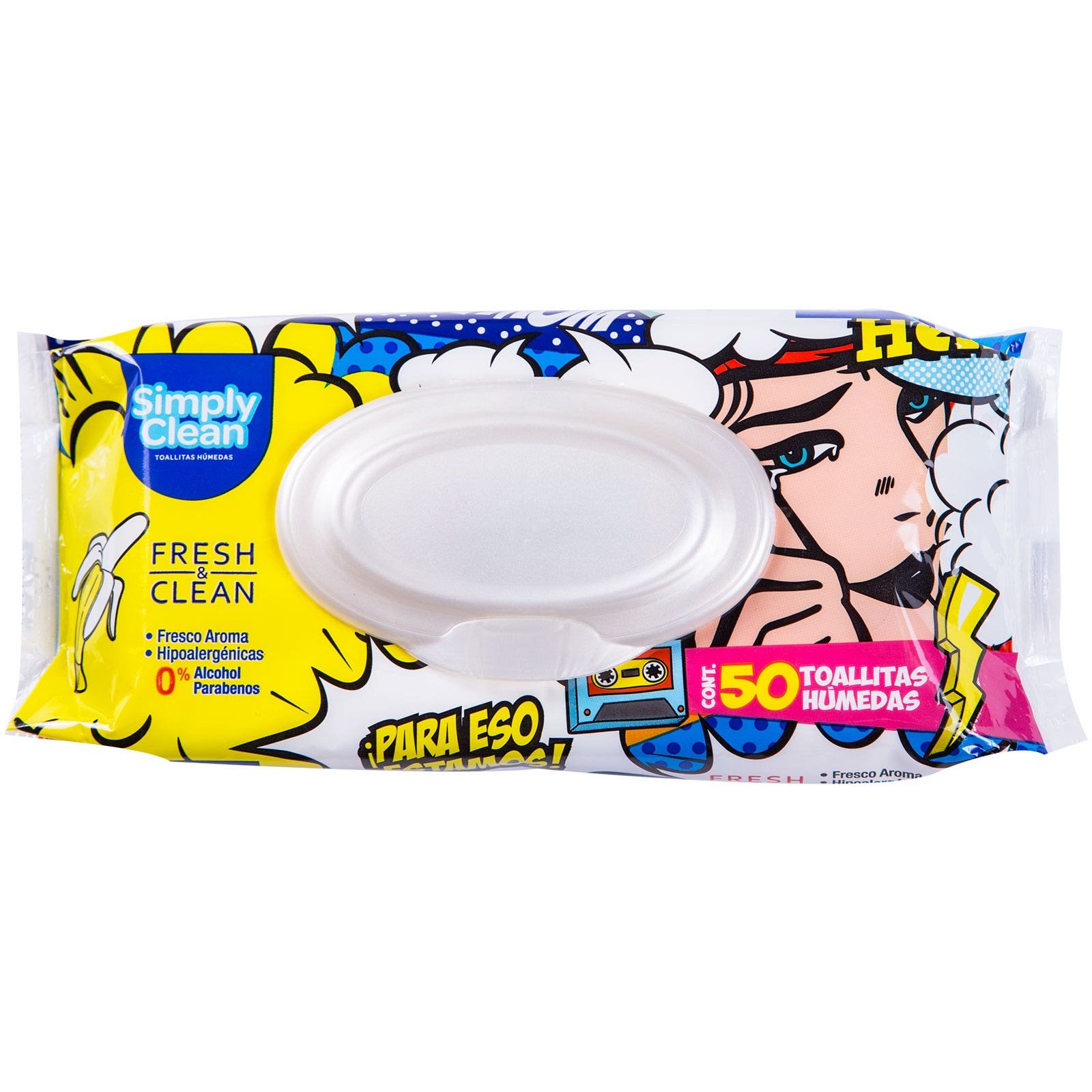 Wet Wipes Simply Clean with 50 | CMC Pharmacy Cabo Delivery in Cabo Wet Wipes Simply Clean with 50