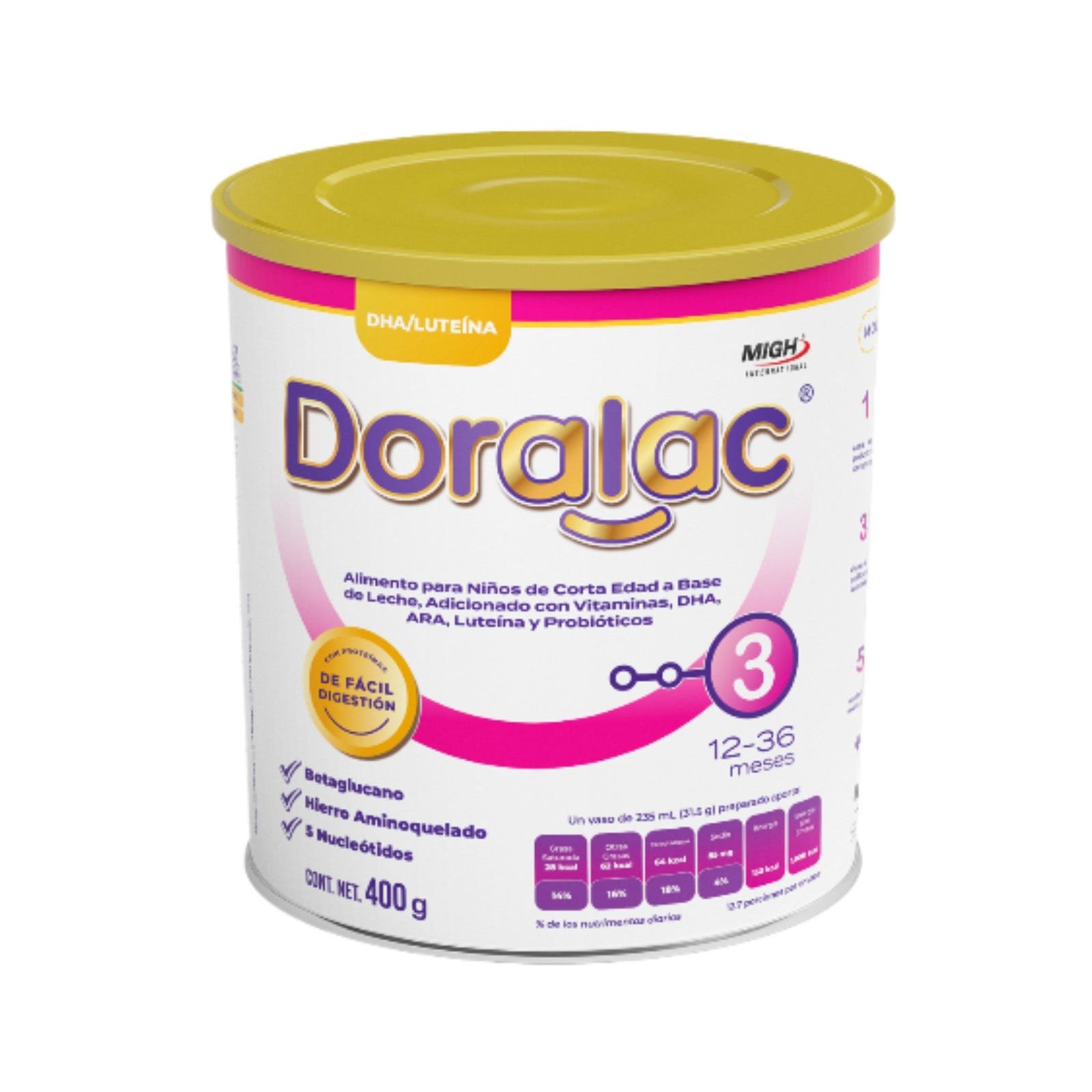 Doralac 3 Facil Digestion 12-36 Months 400 g | CMC Pharmacy Cabo Delivery in Cabo Doralac 3 Facil Digestion 12-36 Months 400 g