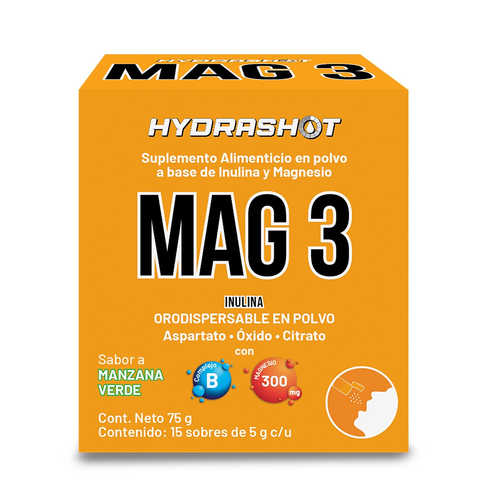 Hydrashot Mag 3 Box with 15 Sachets | CMC Pharmacy Cabo Delivery in Cabo Hydrashot Mag 3 Box with 15 Sachets