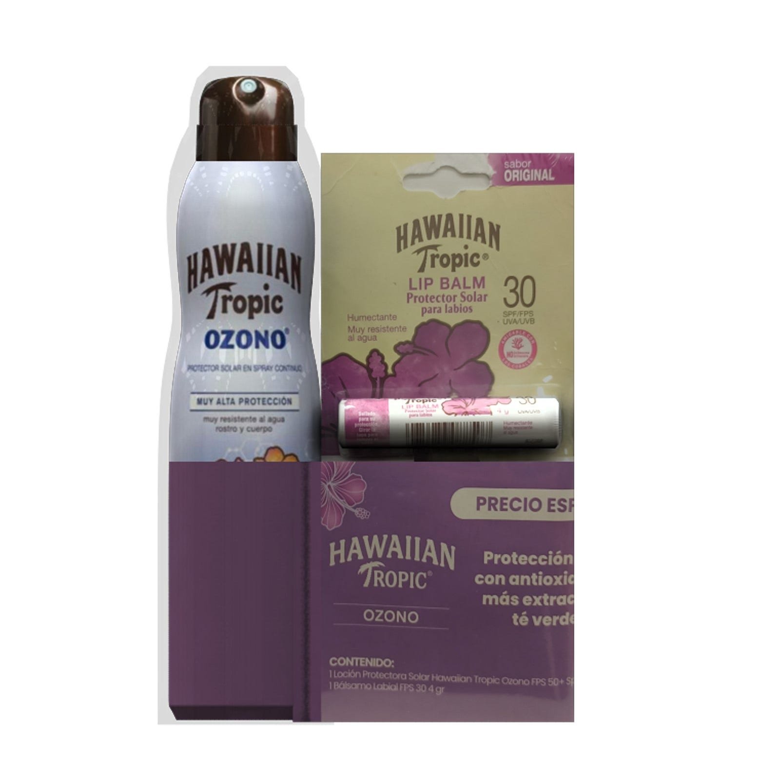 Hawaiian Tropic Ozono Pack 240 ml + Lip Balm 4 g | CMC Pharmacy Cabo Delivery in Cabo Hawaiian Tropic Ozono Pack 240 ml + Lip Balm 4 g