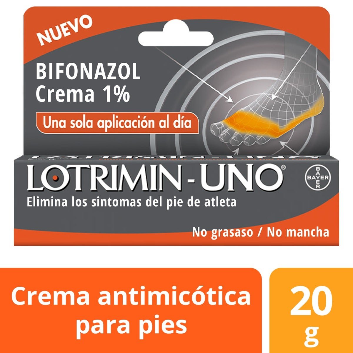 Lotrimin Uno Cream Antimicotica for Feet Removes Foot Atleta 1 Tube 20 g | CMC Pharmacy Cabo Delivery in Cabo Lotrimin Uno Cream Antimicotica for Feet Removes Foot Atleta 1 Tube 20 g