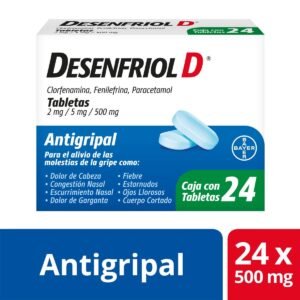 Desenfriol D Antigripal Paracetamol Box with 24 Tablets 500 mg