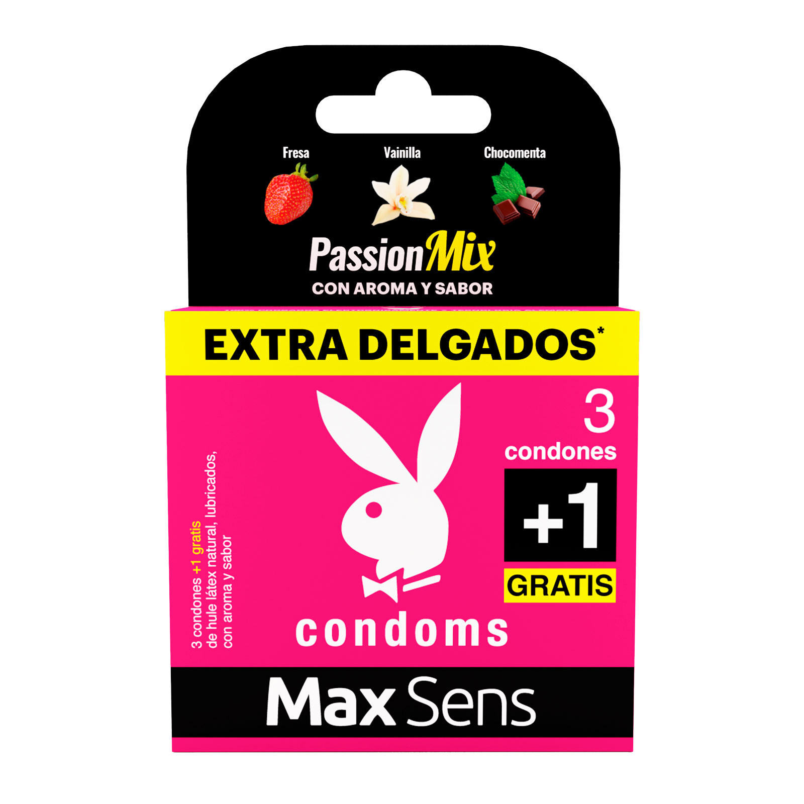 Playboy Condoms Max Sens Passion Mix 3 Pieces + 1 | CMC Pharmacy Cabo Delivery in Cabo Playboy Condoms Max Sens Passion Mix 3 Pieces + 1