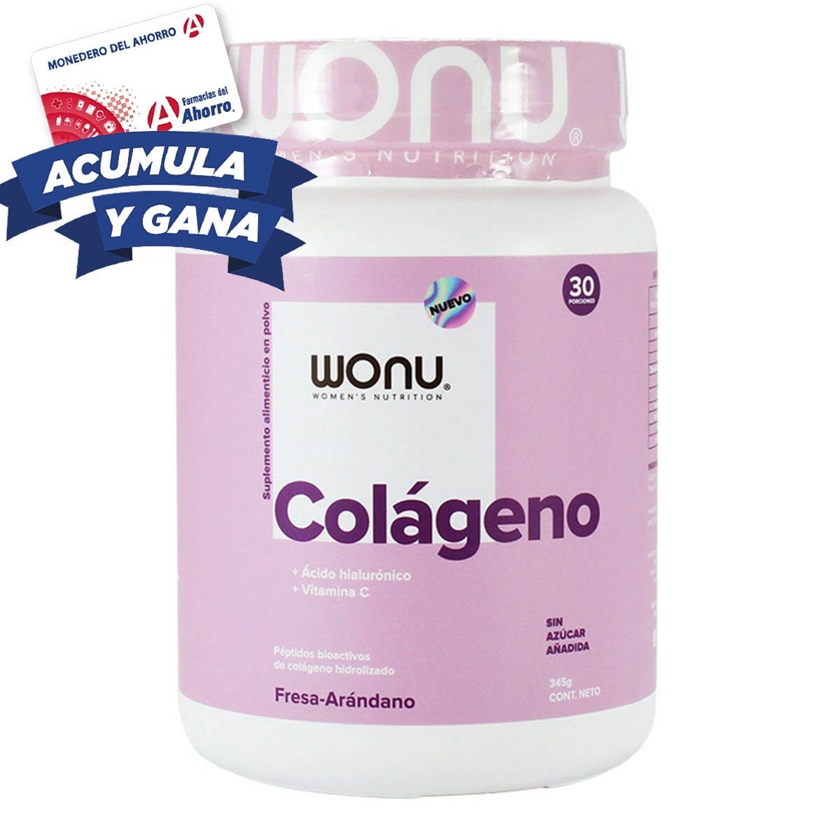 Wonu Collagen Strawberry-Arandano Powder 345 g | CMC Pharmacy Cabo Delivery in Cabo Wonu Collagen Strawberry-Arandano Powder 345 g