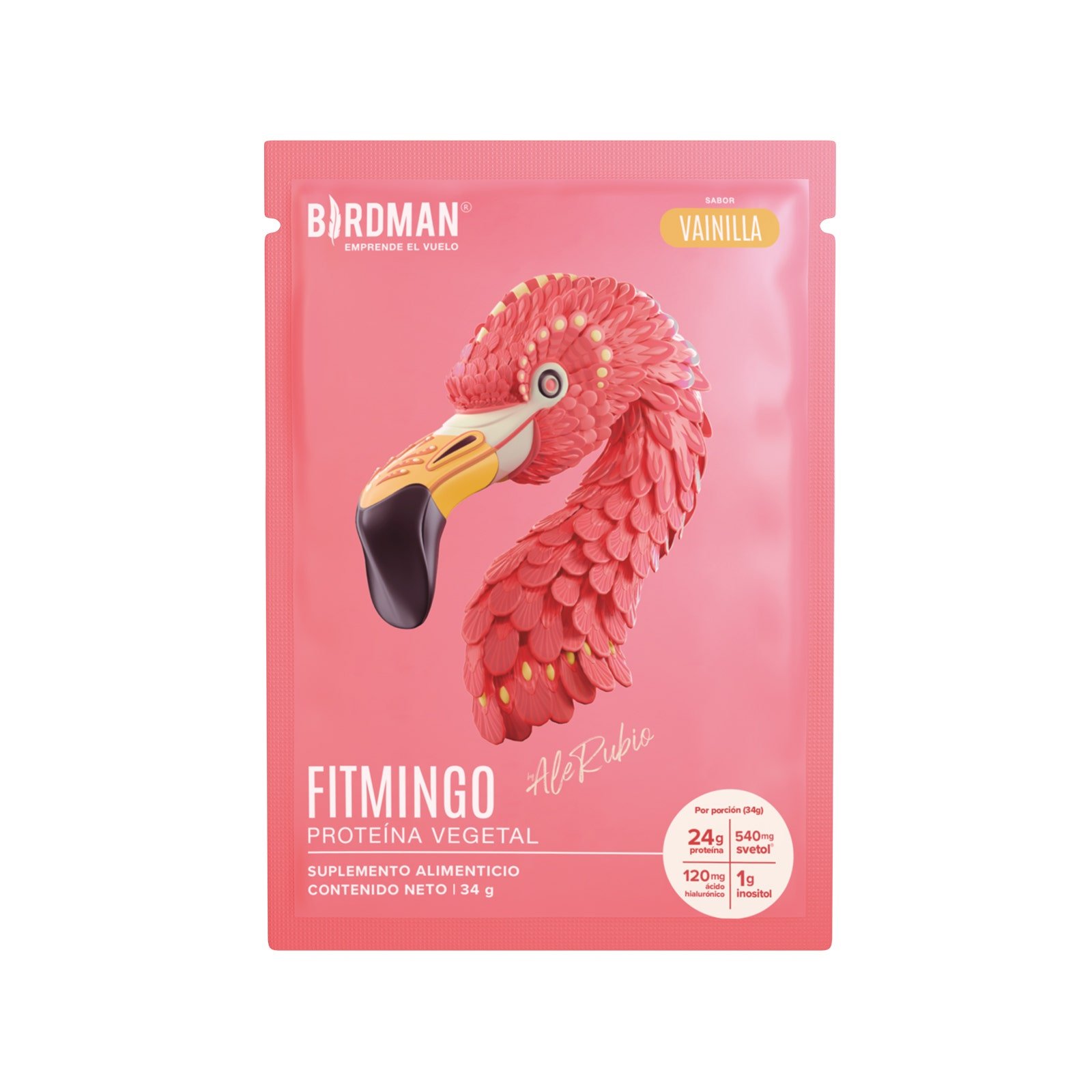 Birdman Fitmingo Protein Vegetal Vanilla Flavor 34 g | CMC Pharmacy Cabo Delivery in Cabo Birdman Fitmingo Protein Vegetal Vanilla Flavor 34 g