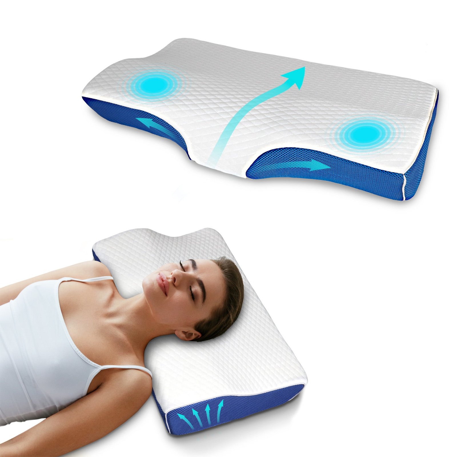 Pillow Memory Foam Cervical Orthopedic & Ergonomic for Pain Neck | CMC Pharmacy Cabo Delivery in Cabo Pillow Memory Foam Cervical Orthopedic & Ergonomic for Pain Neck