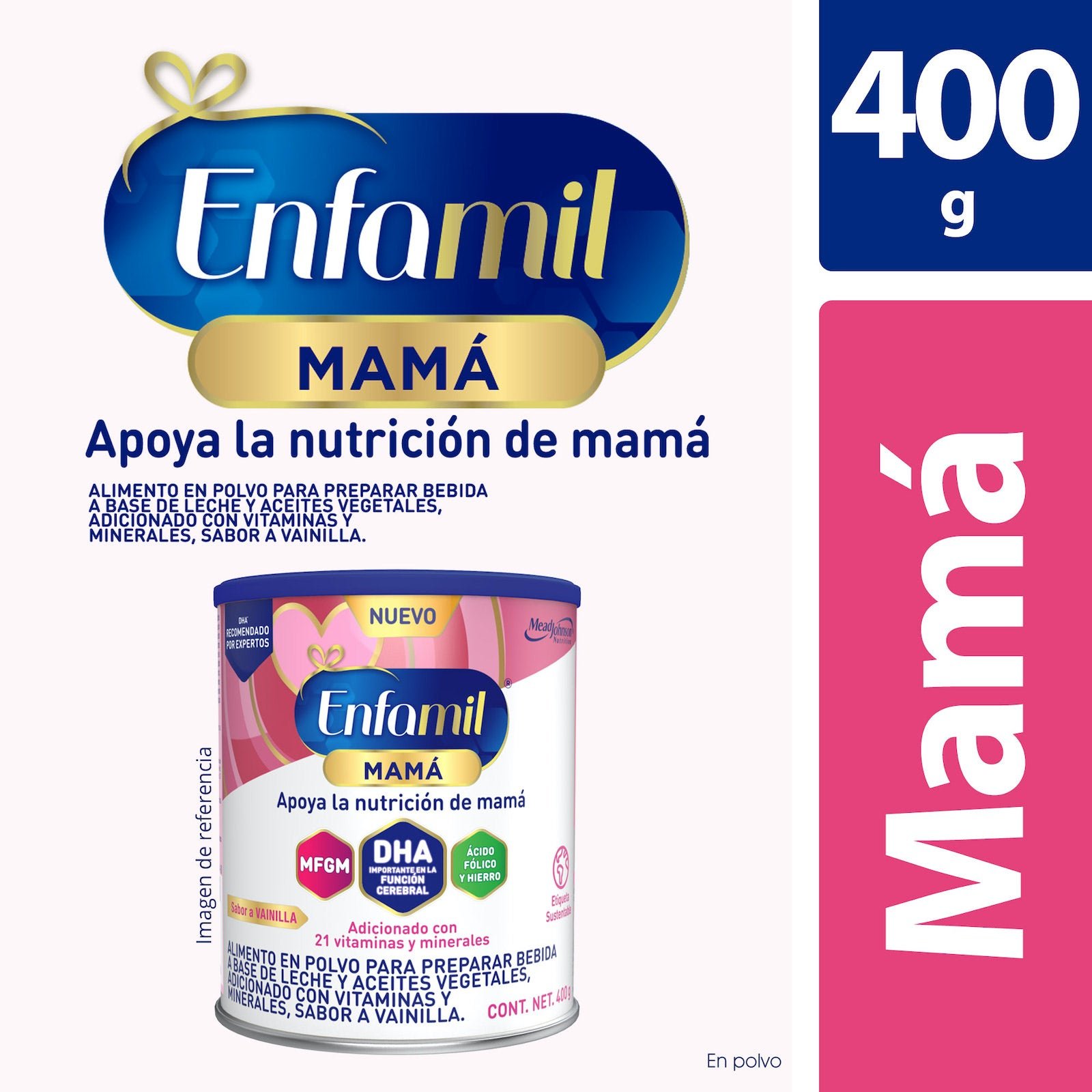 Enfamil Mamá Food in Powder Vanilla Flavor 400 g | CMC Pharmacy Cabo Delivery in Cabo Enfamil Mamá Food in Powder Vanilla Flavor 400 g