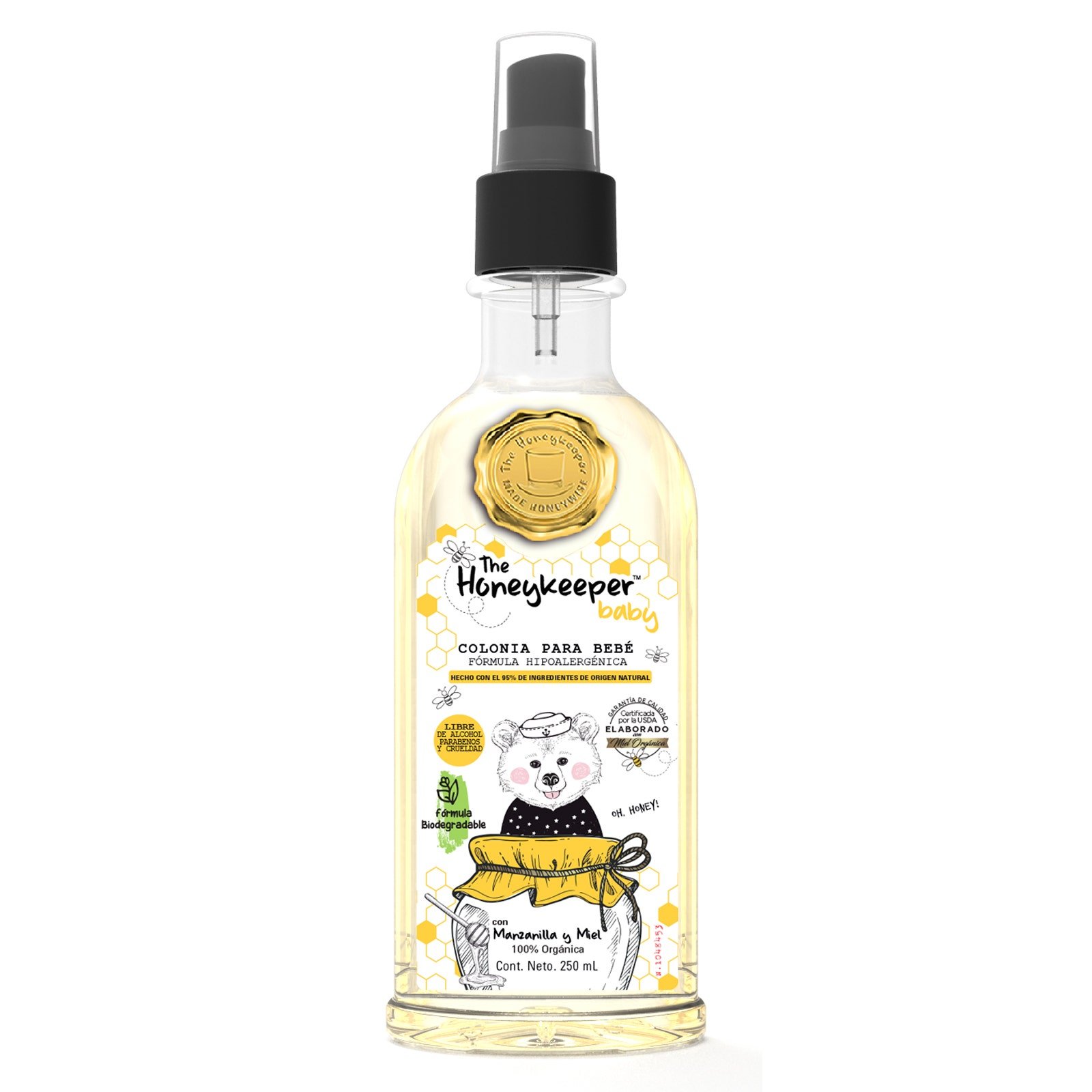 The Honeykeeper Cologne Baby Chamomile & Honey 250 ml | CMC Pharmacy Cabo Delivery in Cabo The Honeykeeper Cologne Baby Chamomile & Honey 250 ml