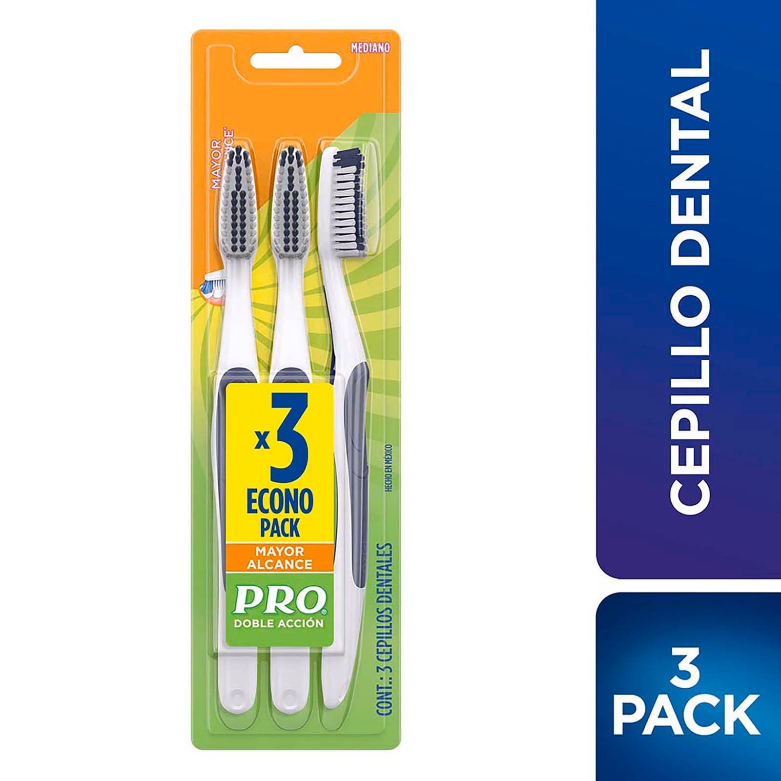 Pro Toothbrush Double Action Mayor Alcance 3 Units | CMC Pharmacy Cabo Delivery in Cabo Pro Toothbrush Double Action Mayor Alcance 3 Units