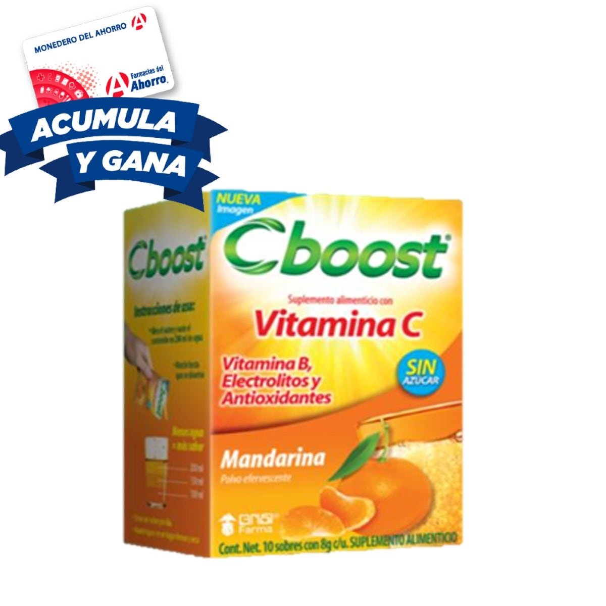 C-Boost Dietary Supplement Vitamin C 10 Sachets Flavor Mandarina | CMC Pharmacy Cabo Delivery in Cabo C-Boost Dietary Supplement Vitamin C 10 Sachets Flavor Mandarina