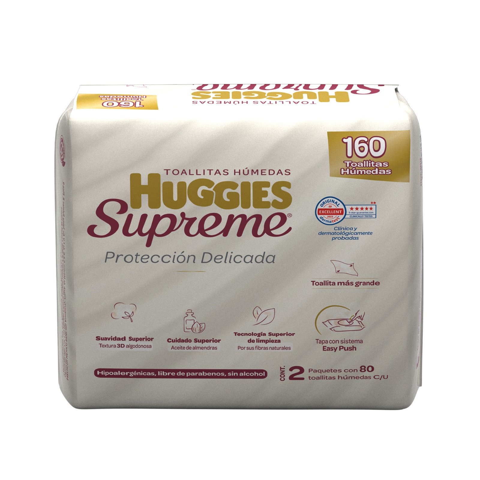 Huggies Supreme Wet Wipes 2 Pack 80 pcs | CMC Pharmacy Cabo Delivery in Cabo Huggies Supreme Wet Wipes 2 Pack 80 pcs