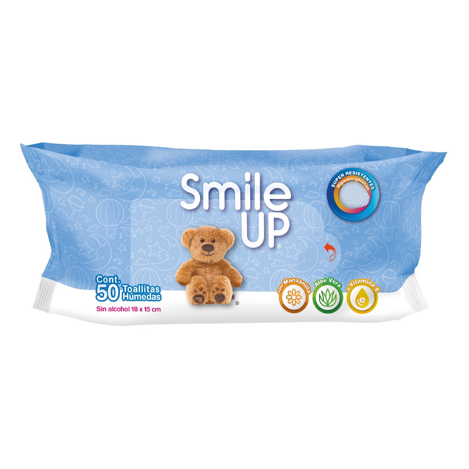 Wet Wipes Smile Up 50 Pieces | CMC Pharmacy Cabo Delivery in Cabo Wet Wipes Smile Up 50 Pieces