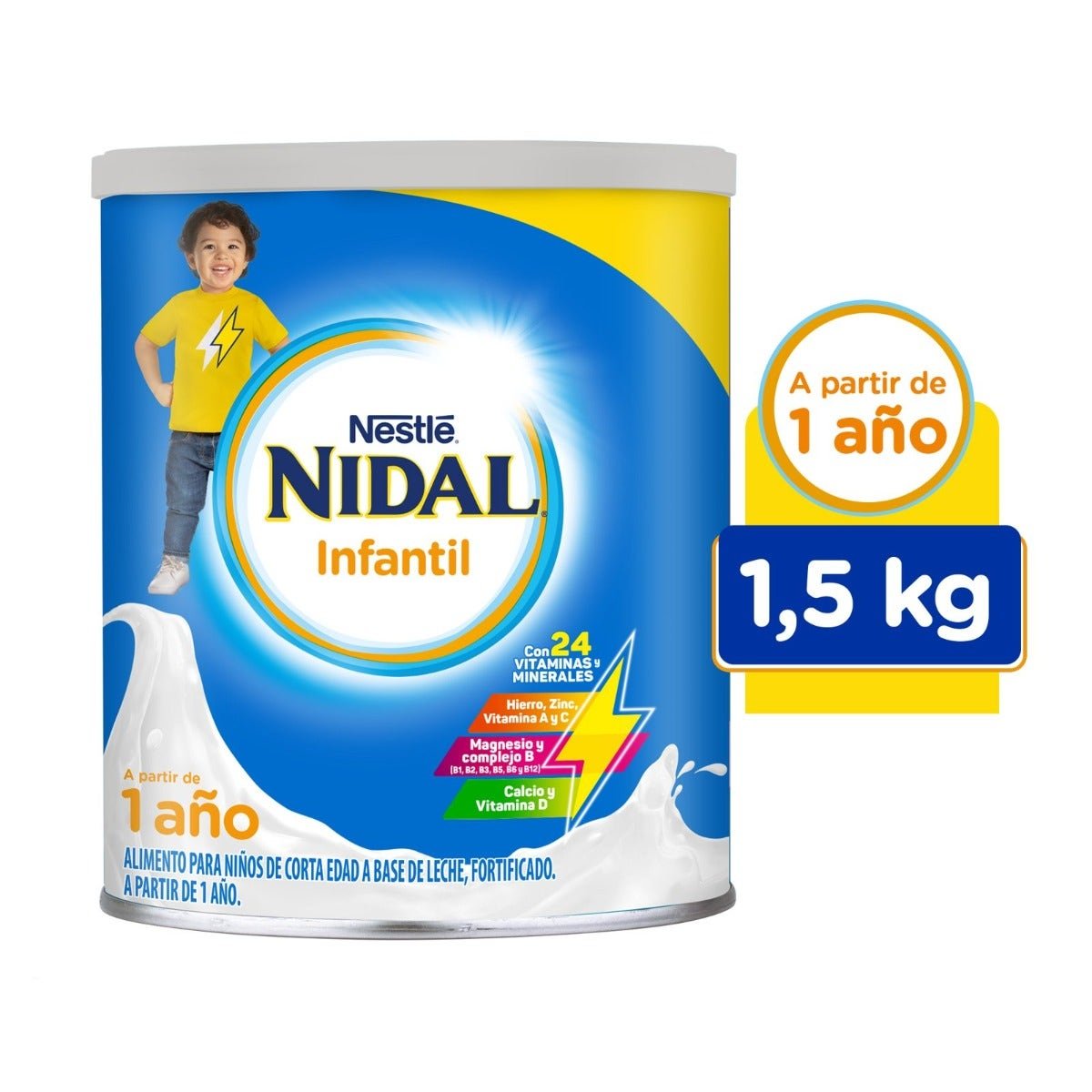 Nidal Kids Food for Toddlers, From 1 Year, Can 1.5 kg | CMC Pharmacy Cabo Delivery in Cabo Nidal Kids Food for Toddlers, From 1 Year, Can 1.5 kg