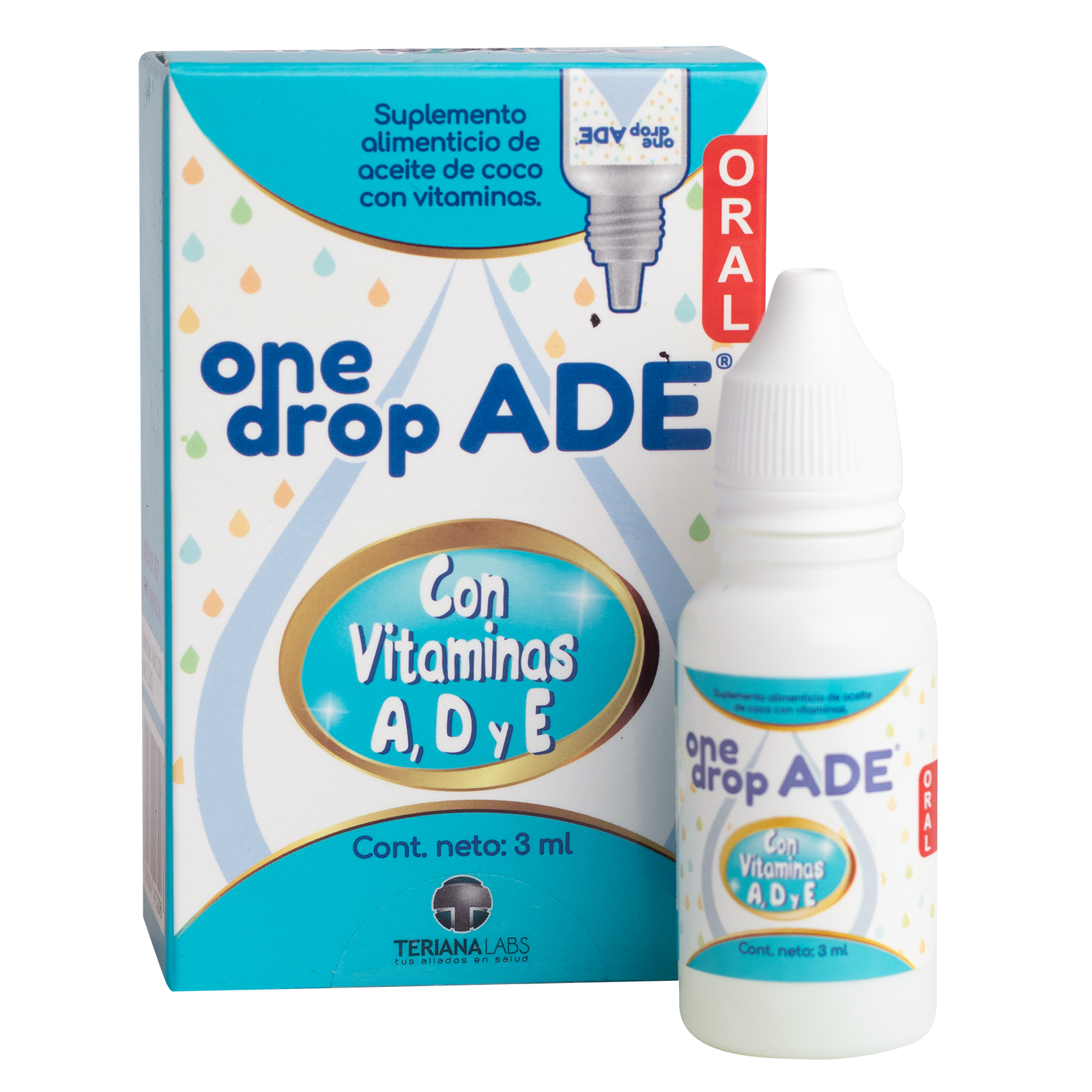 Onedrop Ade, Vitamin A,D & &, Solution 3 ml | CMC Pharmacy Cabo Delivery in Cabo Onedrop Ade, Vitamin A,D & &, Solution 3 ml