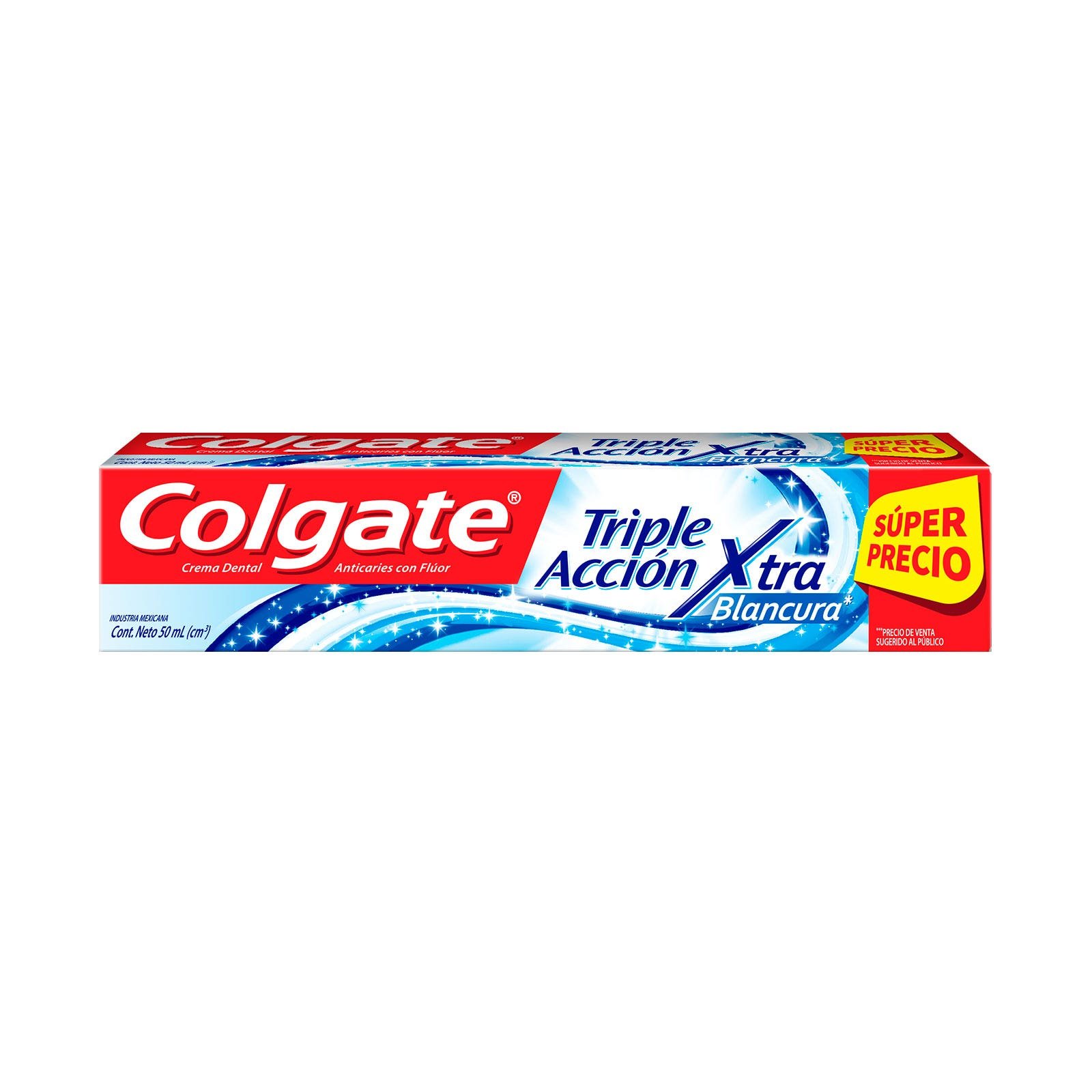 Toothpaste Colgate Triple Action Whitening 50 ml | CMC Pharmacy Cabo Delivery in Cabo Toothpaste Colgate Triple Action Whitening 50 ml