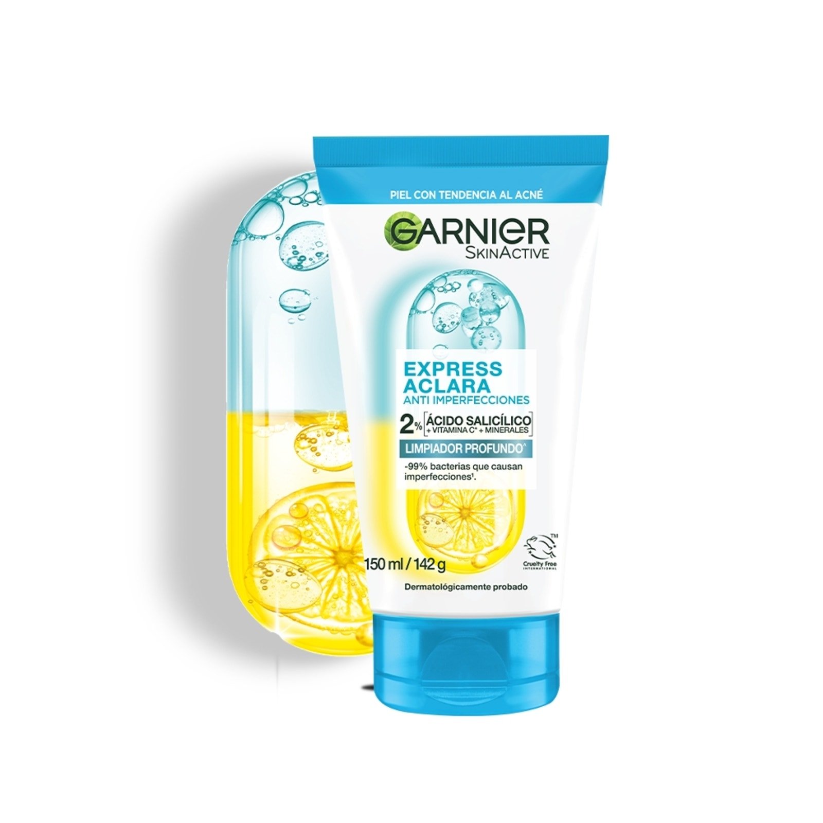 Garnier Express Brightens Exfoliating Anti Acne 150 ml | CMC Pharmacy Cabo Delivery in Cabo Garnier Express Brightens Exfoliating Anti Acne 150 ml