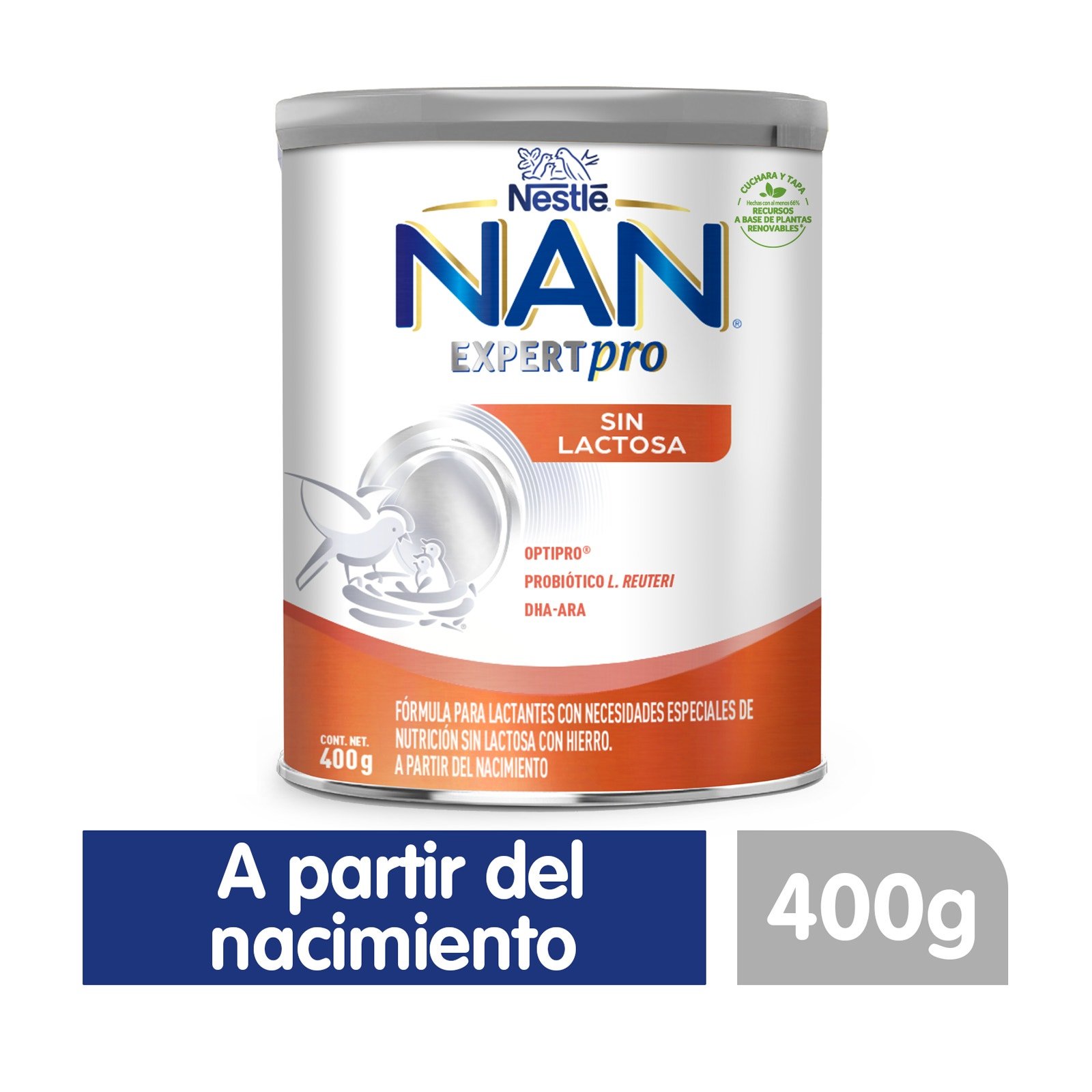 NAN Expert Pro without Lactosa Infant Formula From Birth Can 400 g | CMC Pharmacy Cabo Delivery in Cabo NAN Expert Pro without Lactosa Infant Formula From Birth Can 400 g
