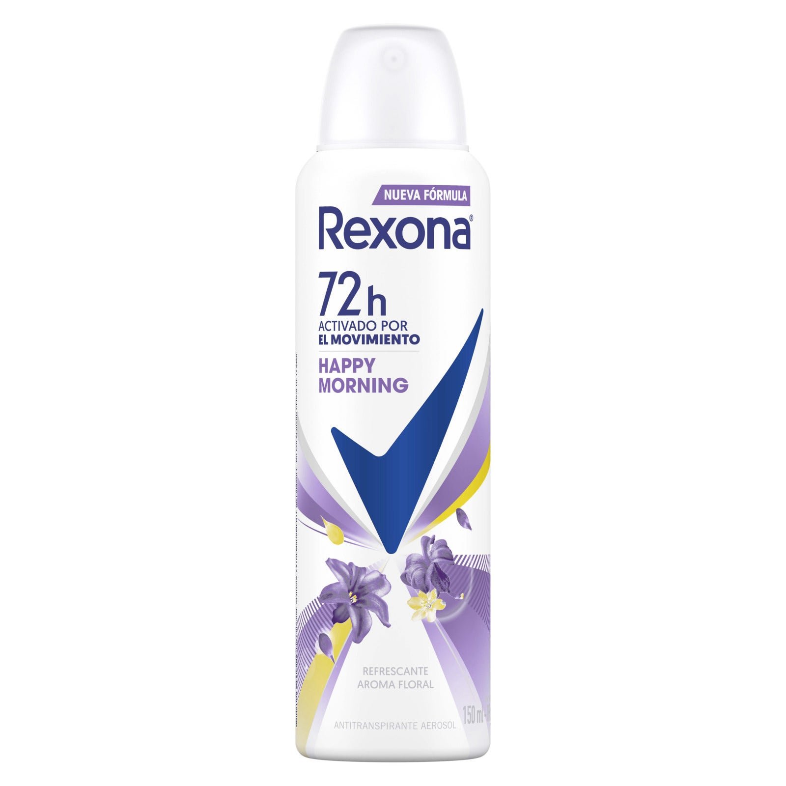 Antiperspirant Rexona Women Happy Morning in Aerosol for Women 150 ml | CMC Pharmacy Cabo Delivery in Cabo Antiperspirant Rexona Women Happy Morning in Aerosol for Women 150 ml