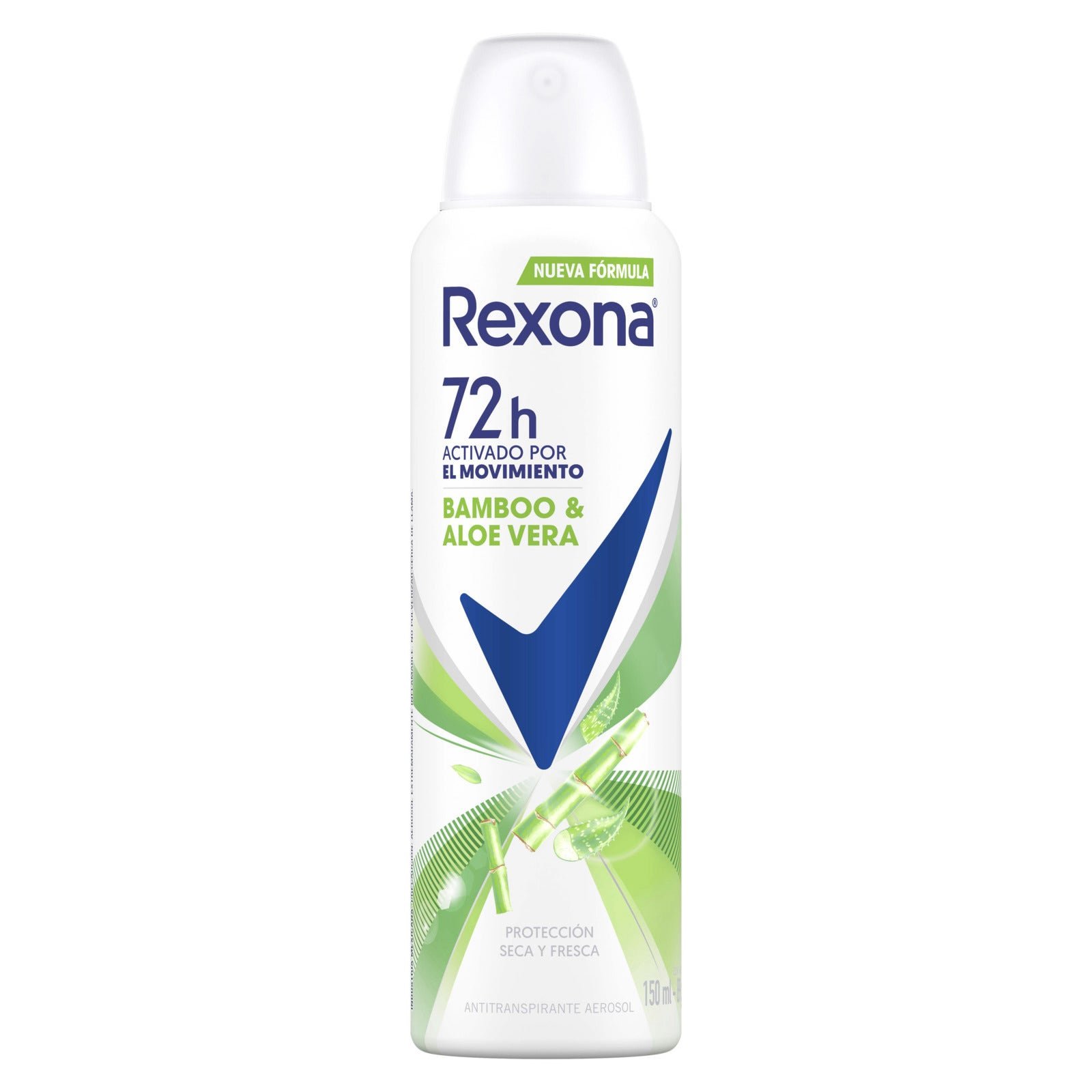 Antiperspirant Rexona Women Bamboo & Aloe Vera in Aerosol for Women 150 ml | CMC Pharmacy Cabo Delivery in Cabo Antiperspirant Rexona Women Bamboo & Aloe Vera in Aerosol for Women 150 ml
