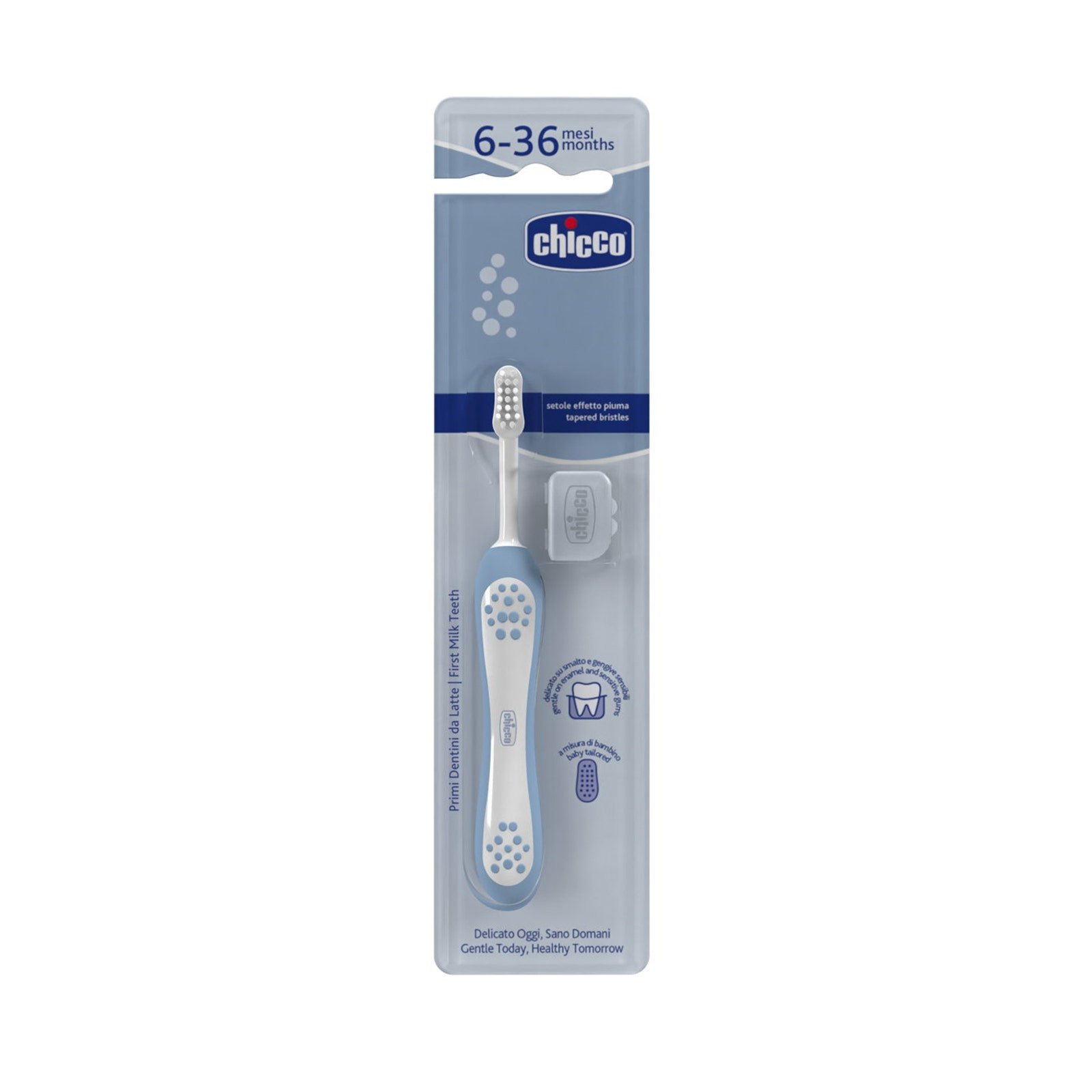 Chicco Toothbrush Blue Indigo 6-36 Months | CMC Pharmacy Cabo Delivery in Cabo Chicco Toothbrush Blue Indigo 6-36 Months