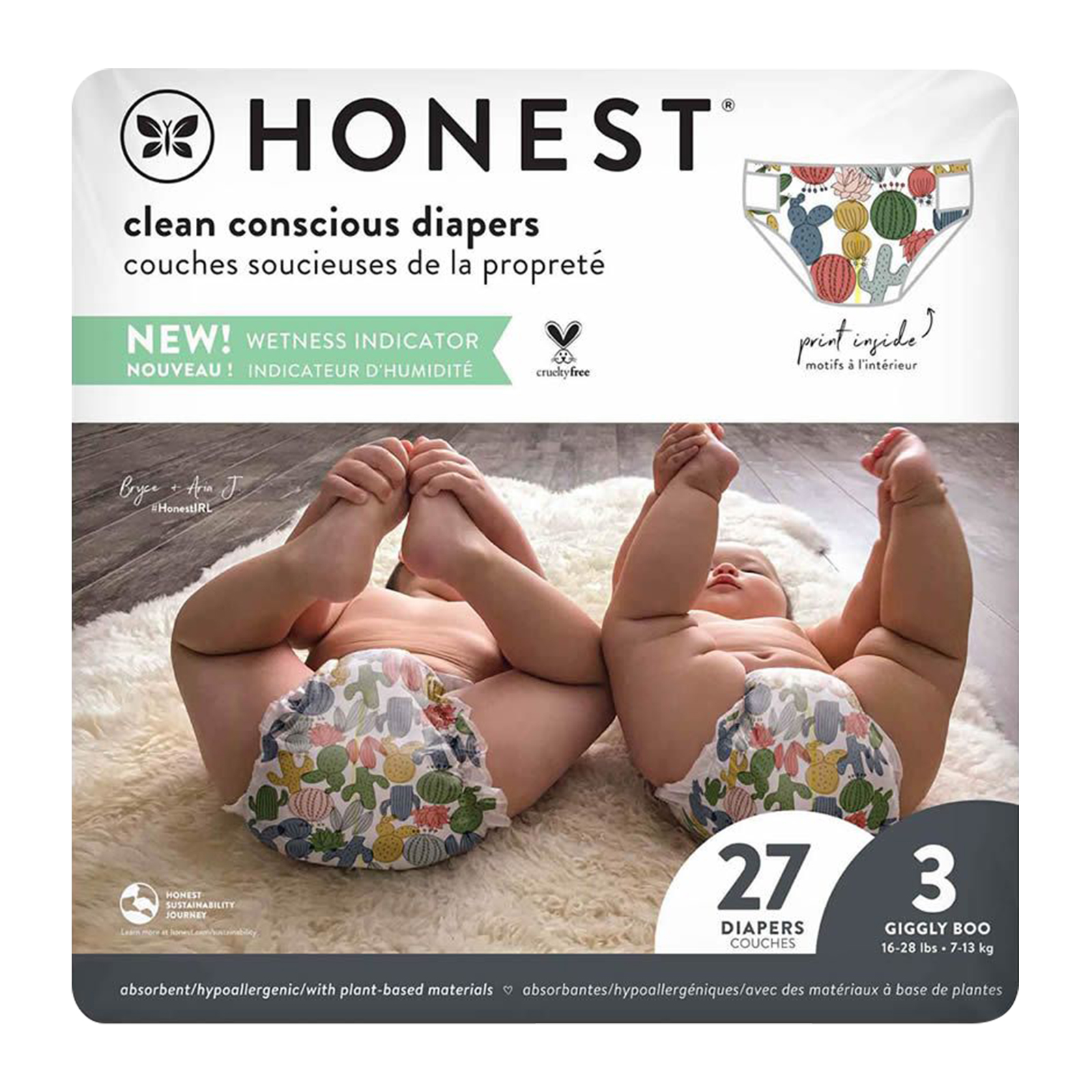 HONEST Diaper Disposable Stage 3 Estampado Cactus Cuties 27 pcs | CMC Pharmacy Cabo Delivery in Cabo HONEST Diaper Disposable Stage 3 Estampado Cactus Cuties 27 pcs