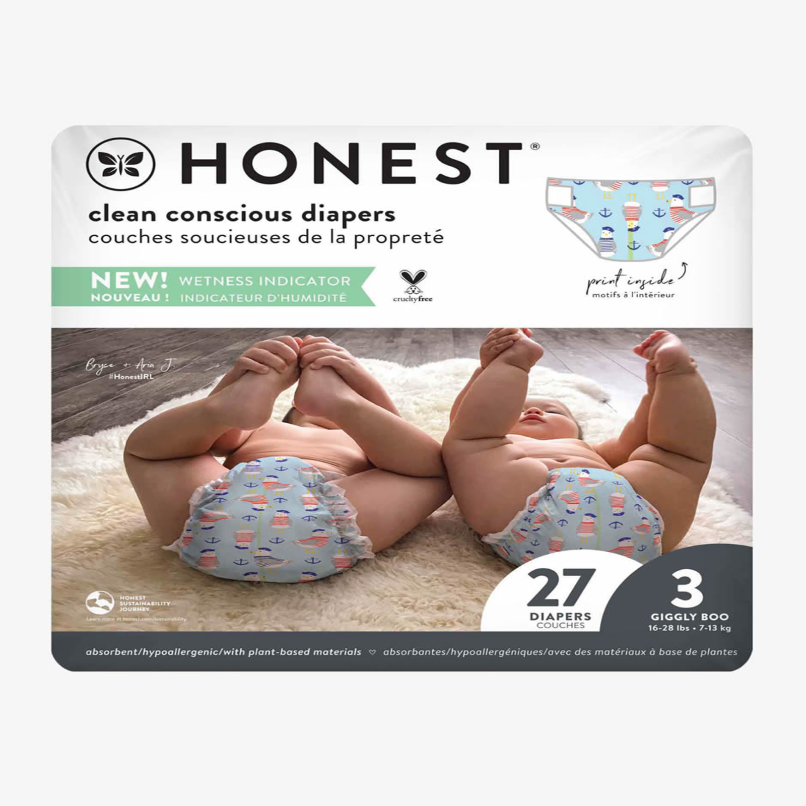 HONEST Diaper Disposable Stage 3 Estampado Feeling Nauti 27 pcs | CMC Pharmacy Cabo Delivery in Cabo HONEST Diaper Disposable Stage 3 Estampado Feeling Nauti 27 pcs