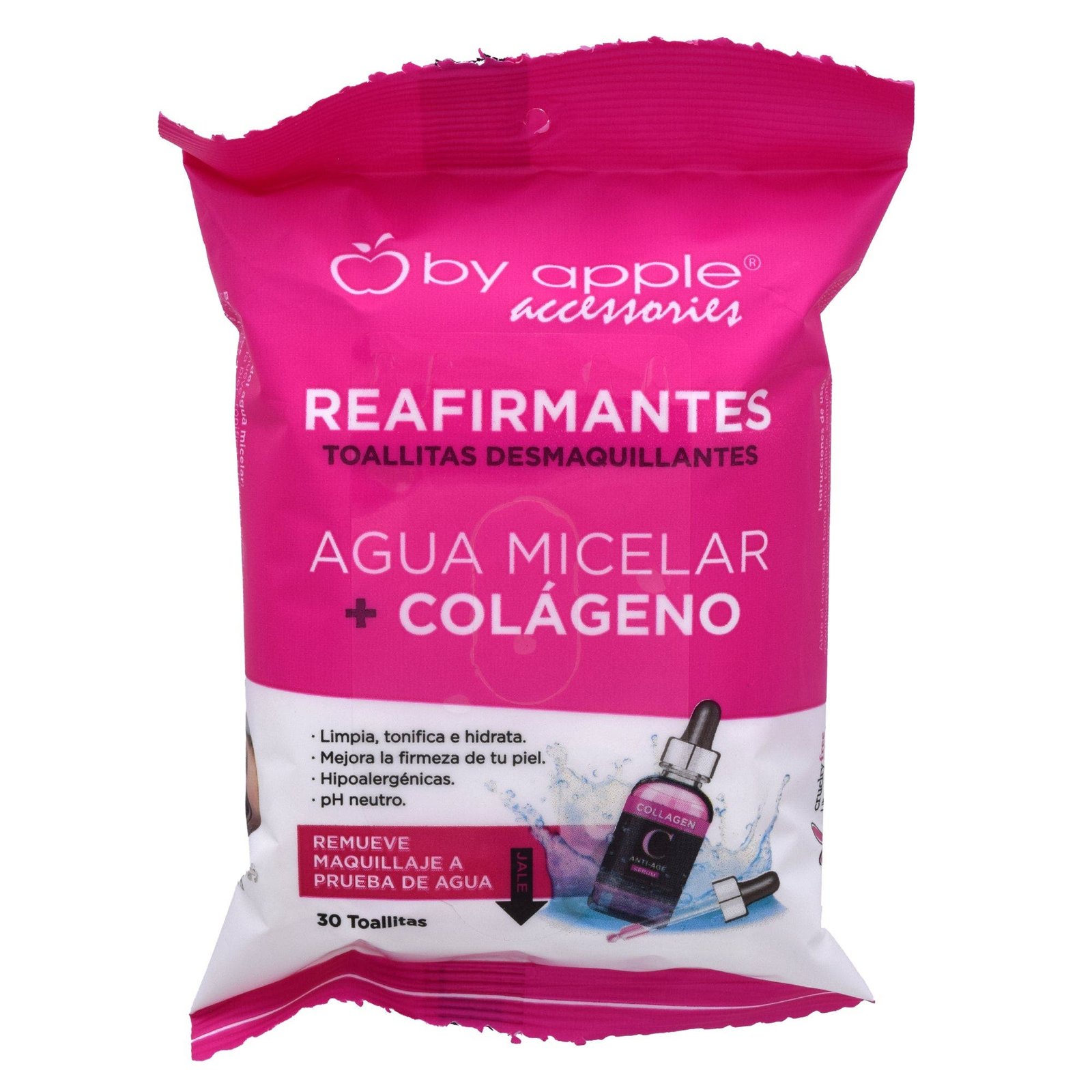 By Apple Accesories Care Facial Wipes Makeup Removers Toallita Makeup Remover with Micellar Water & Collagen 30 Pieces | CMC Pharmacy Cabo Delivery in Cabo By Apple Accesories Care Facial Wipes Makeup Removers Toallita Makeup Remover with Micellar Water & Collagen 30 Pieces