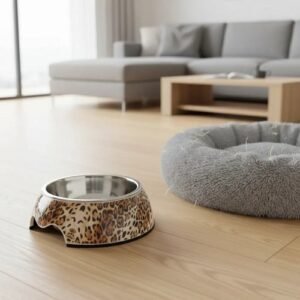 Plate Comedero Lujo P/ Dog Pet Pet75 Leopardo 350ml Leopardo