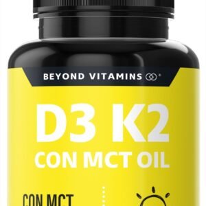 Beyond Vitamins D3 + K2 With MCT Oil Microencapsulado, 180 Capsules Duras Veganas