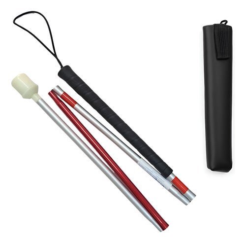 Cane Eqmed Foldable Aluminum for Invidente with Rodamiento Silver EQMED | CMC Pharmacy Cabo Delivery in Cabo Cane Eqmed Foldable Aluminum for Invidente with Rodamiento Silver EQMED