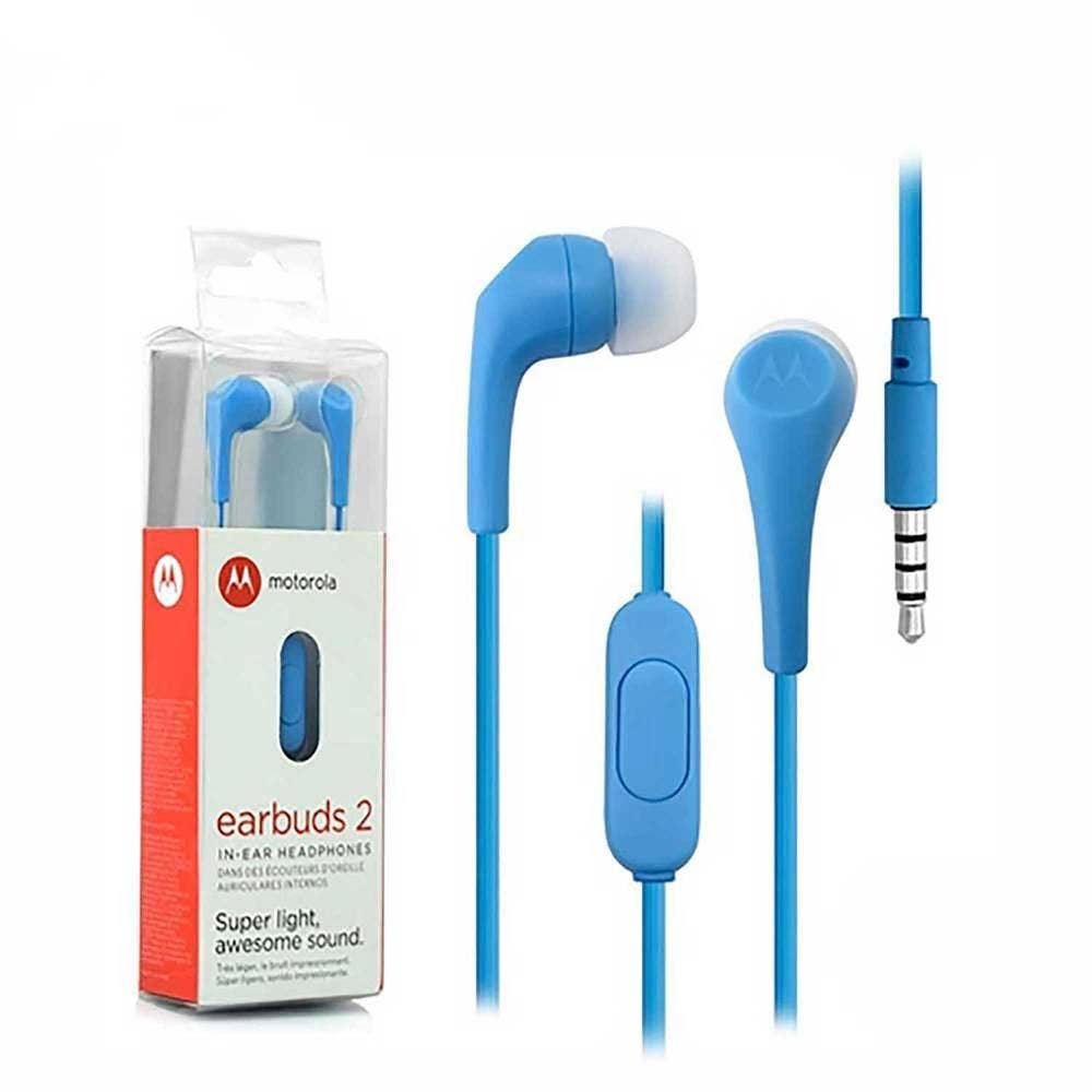 Hands Libres auricular MOTOROLA Earbuds 2 BLUE 3.5mm Universal | CMC Pharmacy Cabo Delivery in Cabo Hands Libres auricular MOTOROLA Earbuds 2 BLUE 3.5mm Universal