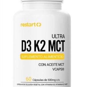 Restart Ultra D3 K2 MCT - Vitamin D3 Vegana (400 UI) & K2 (30 mcg) with MCT - 60 Capsules