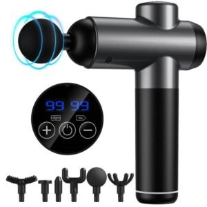 Massage Gun Muscular Percusión Potente with Pantalla Táctil LCD & 6 Cabezas for Aliviar Dol