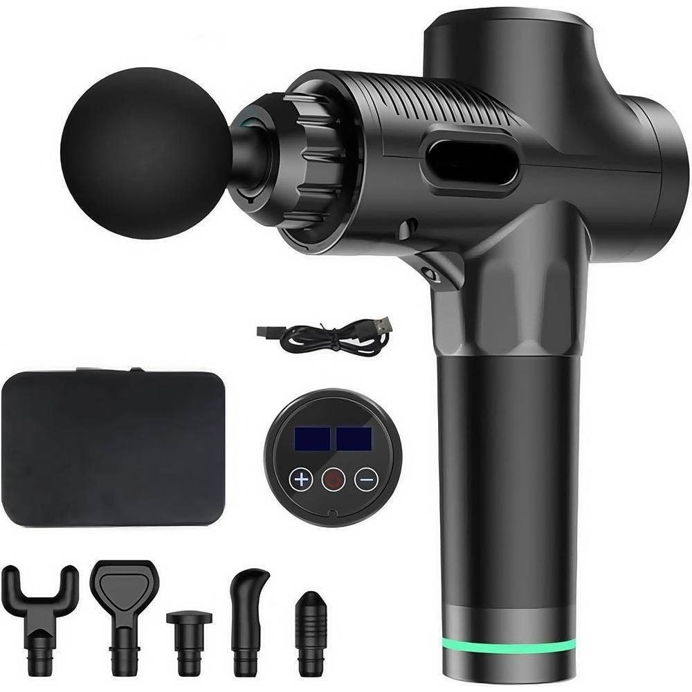 Massage Gun Muscular Portable Tejido Profundo with 6 Cabezales & 30 Velocidades Black | CMC Pharmacy Cabo Delivery in Cabo Massage Gun Muscular Portable Tejido Profundo with 6 Cabezales & 30 Velocidades Black